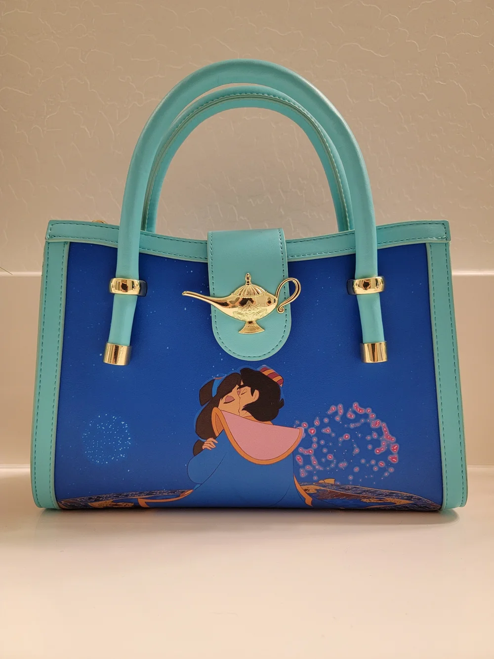 Loungefly Teal and Blue Aladdin Genie Lamp Satchel